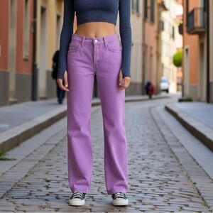 NWT Levi’s 501® Denim Jeans Iris High Rise Straight Leg Orchid Purple - Size 27